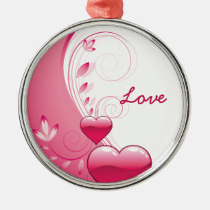 Métallique Love Valentine's Day coeurs tournois ornement pers
