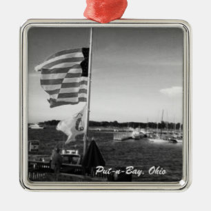 Métallique Mettre-n-Baie, ornement de bateau de drapeau