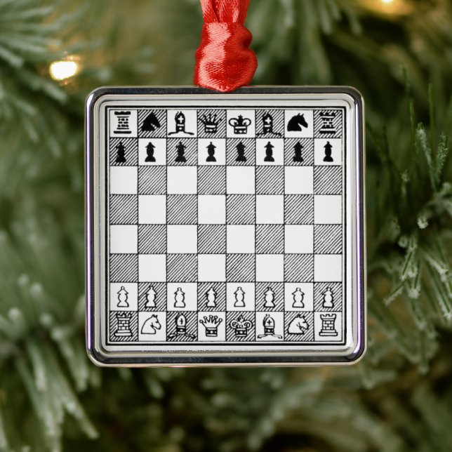 Métallique Ornement à thème Black & White Chess (Arbre)