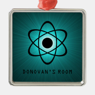 Métallique Ornement Affichette de porte atomique Nerdy, Turqu
