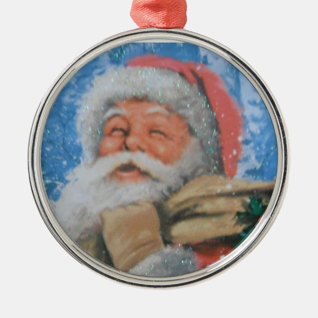 Métallique Ornement avec Père Noël (Devant)