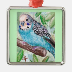 Métallique Ornement bleu de perruche