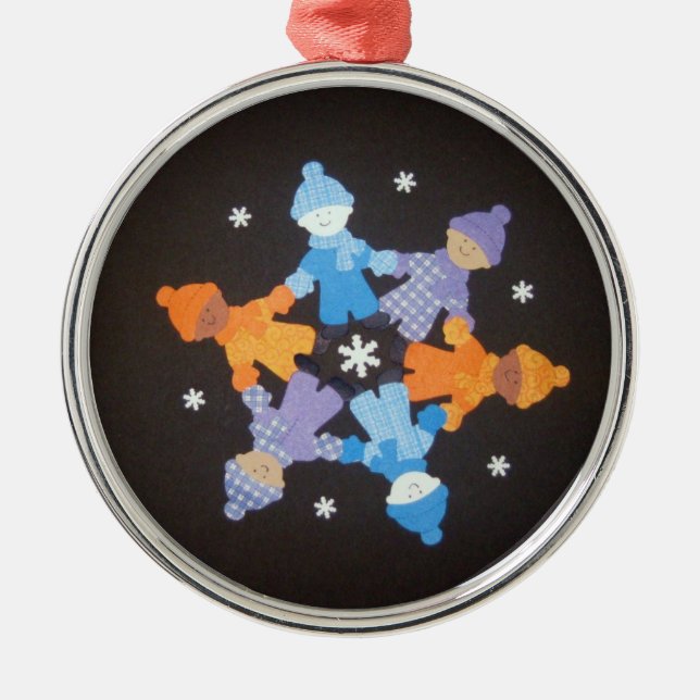 Métallique Ornement d'amis de Snowflake (Devant)