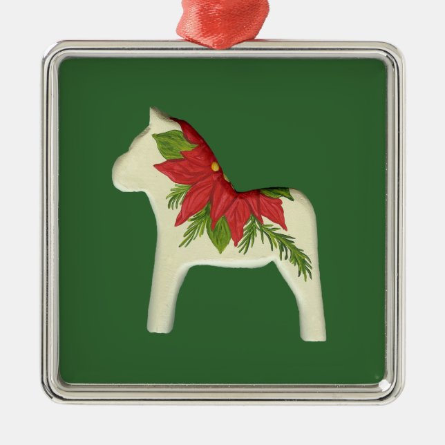 Métallique Ornement de cheval de Dala de Noël (Devant)
