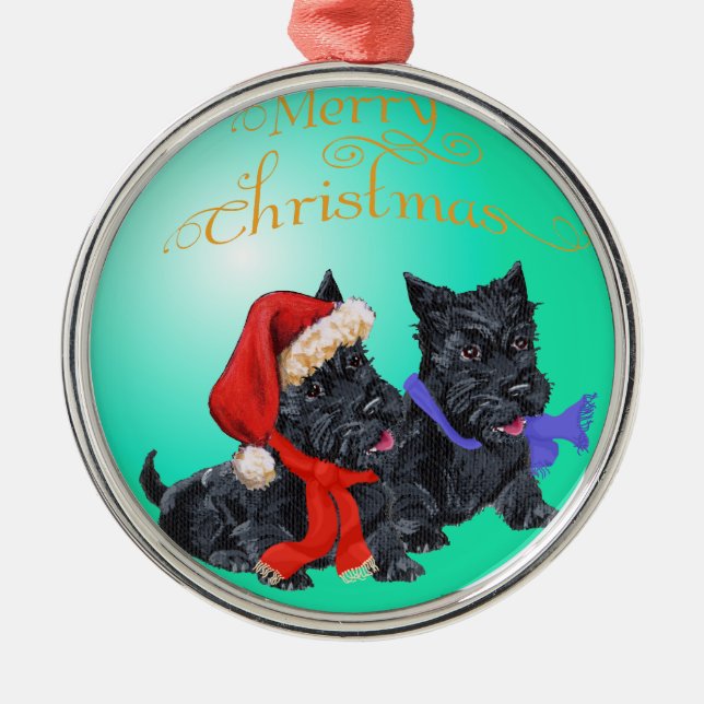 Métallique Ornement de chien Scottie (Devant)