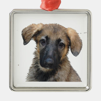 Métallique Ornement de chiot de berger allemand