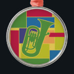 Métallique Ornement de Colorblocks d'euphonium<br><div class="desc">Ornementez comporter l'euphonium au-dessus de grands,  audacieux blocs de couleur</div>