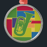 Métallique Ornement de Colorblocks d'euphonium<br><div class="desc">Ornementez comporter l'euphonium au-dessus de grands,  audacieux blocs de couleur</div>