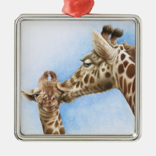 Métallique Ornement de girafe et de veau