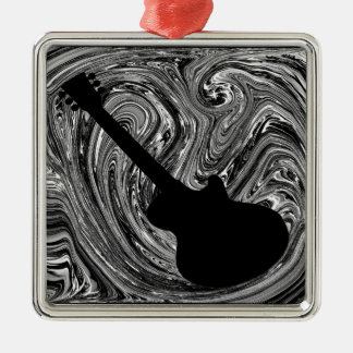 Métallique Ornement de guitare Abstrait, noir et blanc
