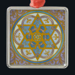 Métallique Ornement de Mogen David Chanukah<br><div class="desc">Les remous riches réminiscents des illuminations médiévales ornent cet ornement élégant de Chanukah</div>