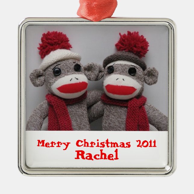 Métallique Ornement de singe de la chaussette de BFF (Devant)