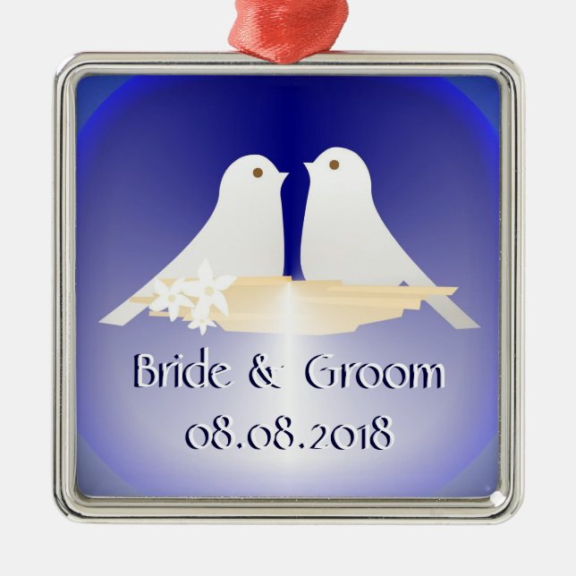 Métallique Ornement de souvenir de mariage (Devant)