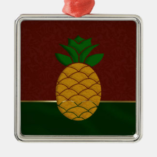 Métallique Ornement de vacances d'ananas de damassé