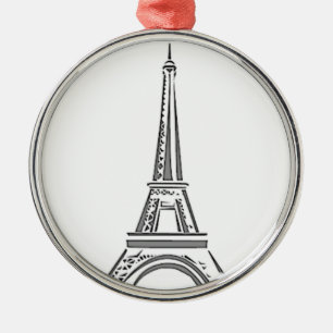 Métallique Ornement français de Noël de Paris de Tour Eiffe