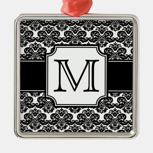 Métallique Ornement monogramme damassé tendance (Devant)
