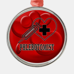 MÉTALLIQUE ORNEMENT PHLEBOTOMIST - VENIPUNCTURIST DE SANG
