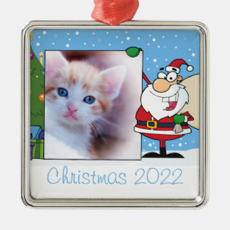Métallique Ornement photo de cadre père Noël