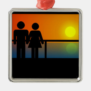 Métallique Ornement romantique du coucher du soleil