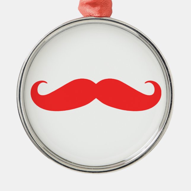 Métallique Ornement rouge de Noël de moustache (Devant)