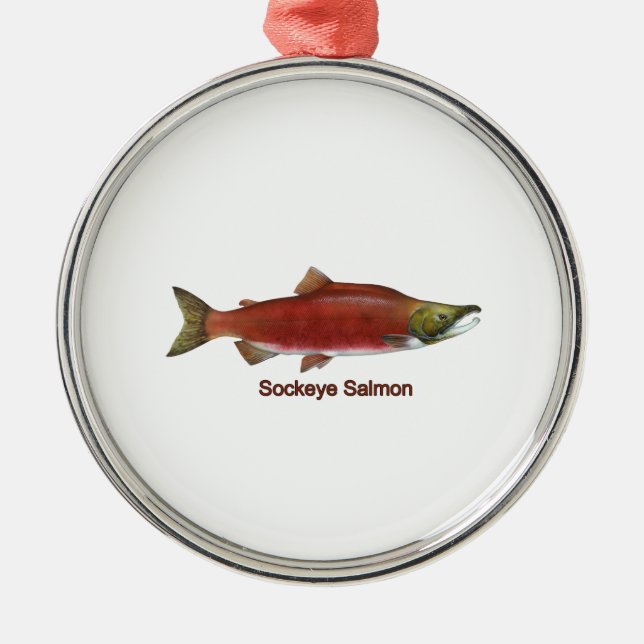 Métallique Ornement Saumon Sockeye (Devant)