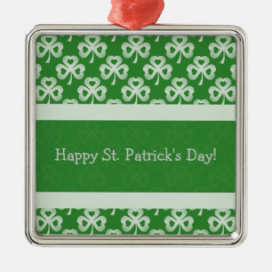 Métallique Ornement Shamrock Premium Carré