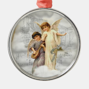 Métallique Ornement vintage d'anges de Noël