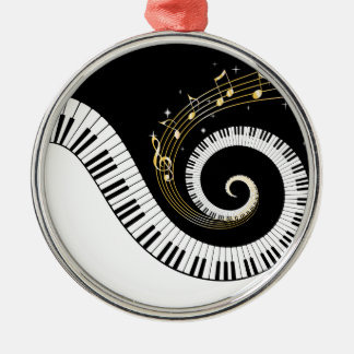Métallique Piano Keys et Gold Music Notes Ornement Pendentif