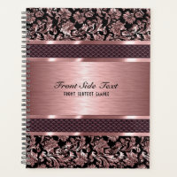 Métallique rose clair Vintage Damas florales