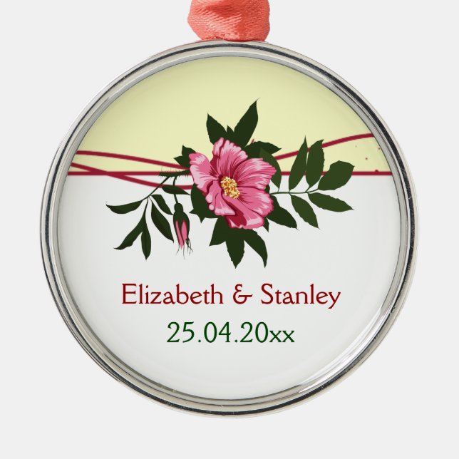 Métallique Rose rose sauvage mariage gardien ornement (Devant)