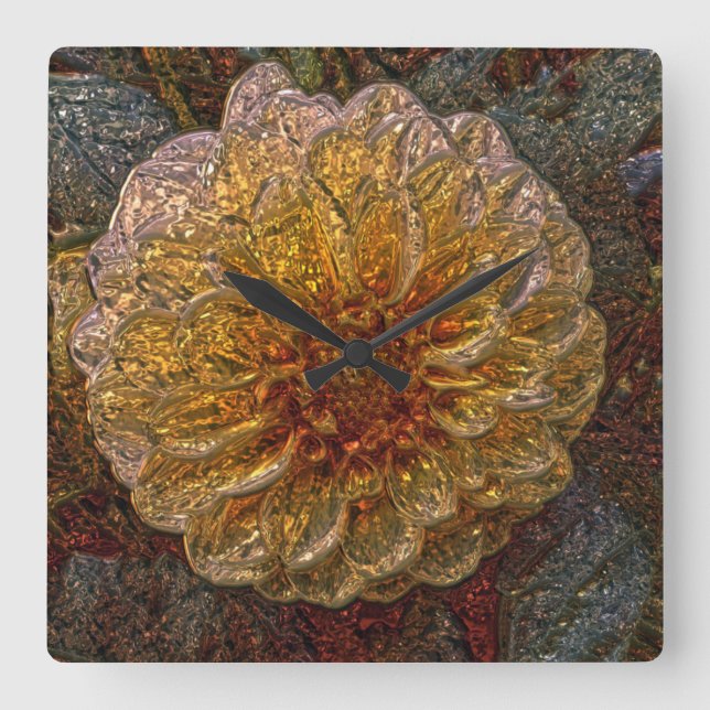 Métallisateur brillant jaune horloge murale en ver (Recto)