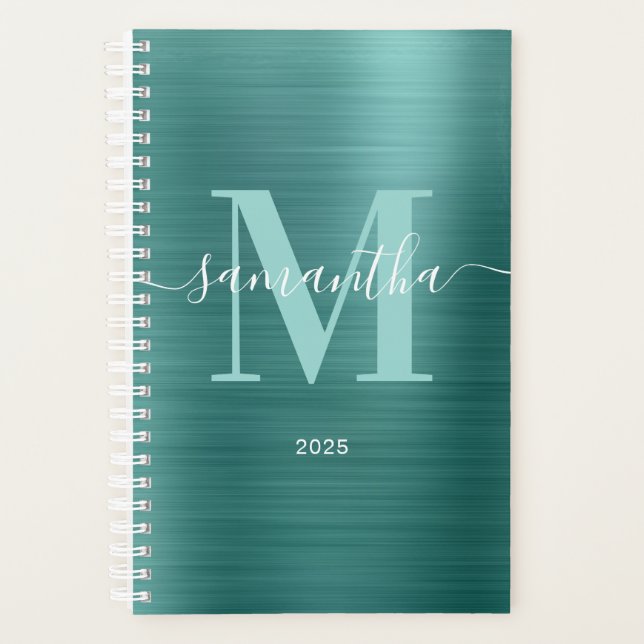 Métallurgique Aqua Signature Turquoise Monogramme (Devant)