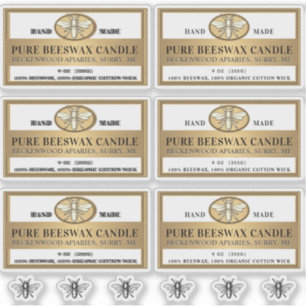 Métallurgique cire d'abeille Étiquette avec abeill