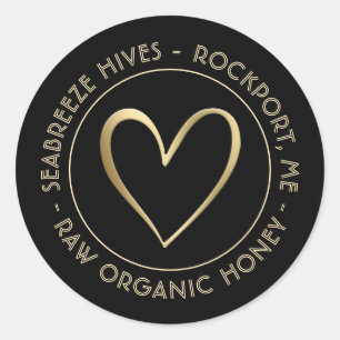 Métallurgique Coeur de miel biologique Étiquette d