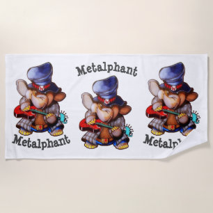 Metalphant avec la serviette de plage de guitare -