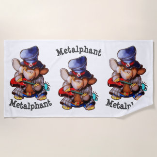 Metalphant avec la serviette de plage de guitare -