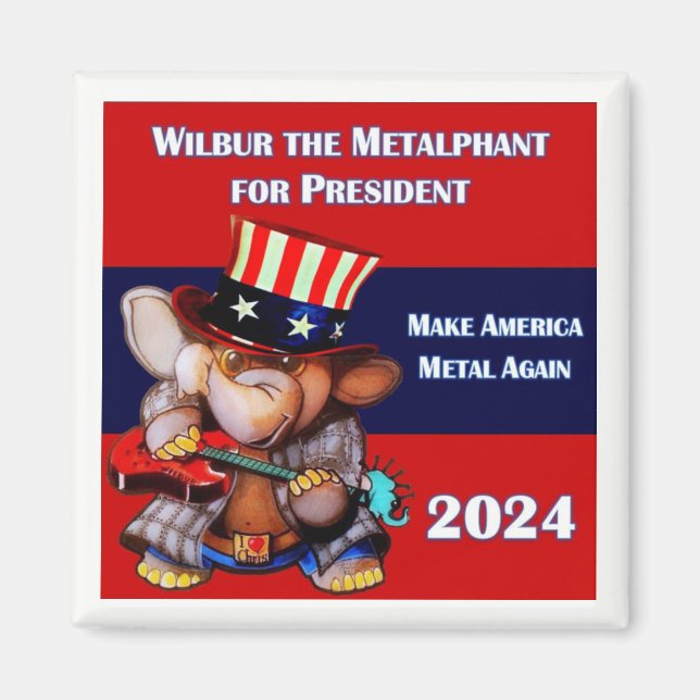 Metalphant pour Président 2024 Magnet white (Devant)