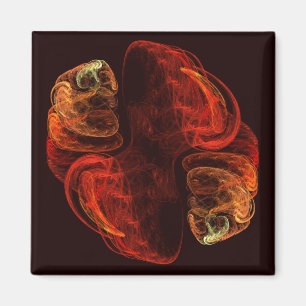 Métamorphose Abstrait Art Carré Magnet