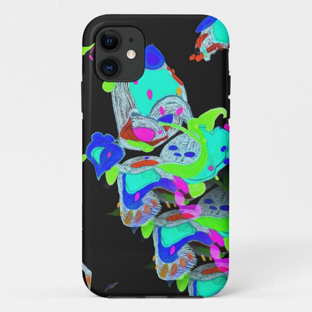 "Métamorphose" Turquoise coque iphone Apple (Dos)