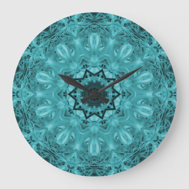 Métaphysique Bleu Abstrait Art Horloge ronde (Recto)