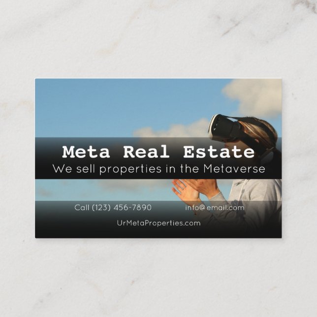 Metaverse Carte de visite société immobilière (Dos)