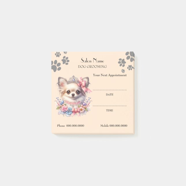 Mete chien toilettage Rendez-vous Post-it® Notes (Devant)