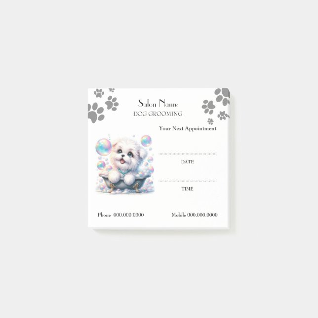 Mete chien toilettage Rendez-vous Post-it® Notes (Devant)