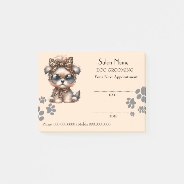 Mete chien toilettage Rendez-vous Post-it® Notes (Devant)