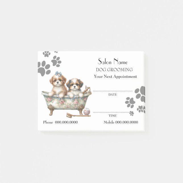 Mete chien toilettage Rendez-vous Post-it® Notes (Devant)