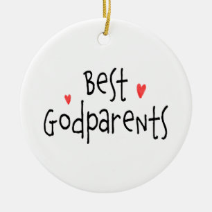 Mete Meilleur Godparents Photo Ornement en céramiq