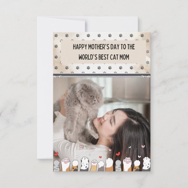 Mete World's Best Cat Maman's Day Card (Devant)
