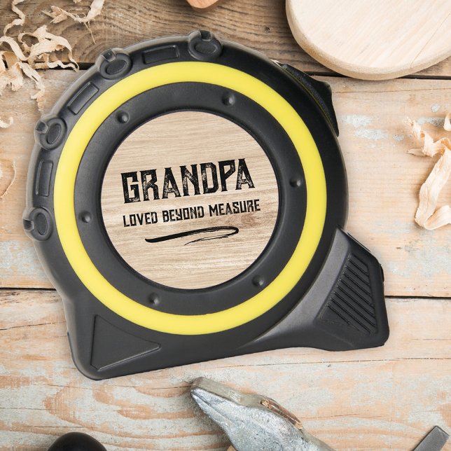 Mètre Ruban Aimé Au-Delà De La Mesure Faux Wood Grandpa (Créateur téléchargé)