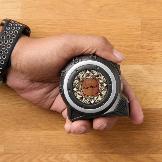 Mètre Ruban Ajouter Votre Nom Bois Élégant Masculine Moderne P (Maison)