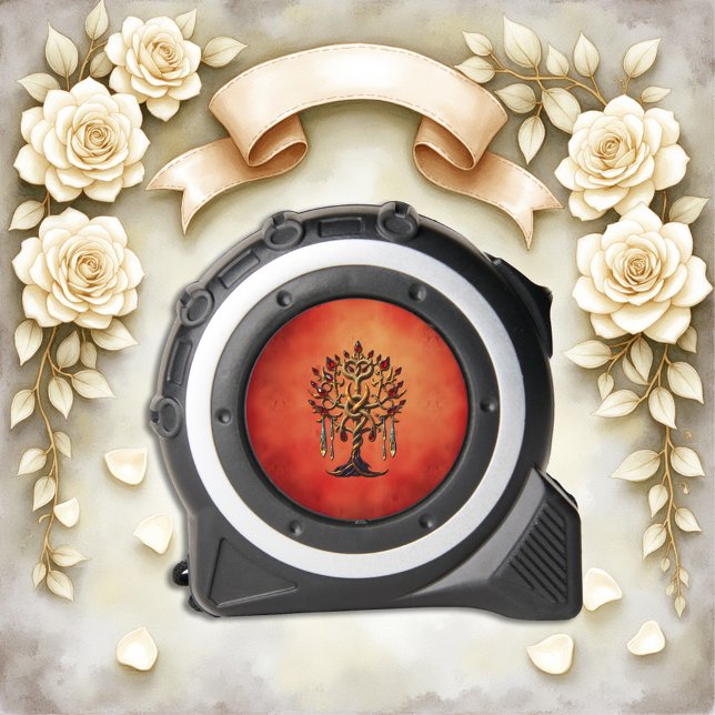 Mètre Ruban Arbre doré de la vie aux pierres rouges (Créateur téléchargé)